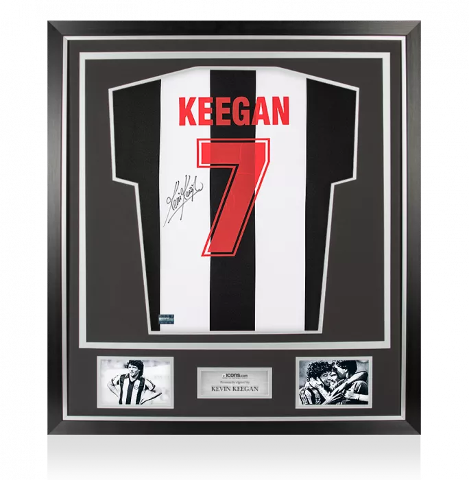 Icons Kevin Keegan Back Signed Retro Newcastle United Home Shirt In Classic Frame