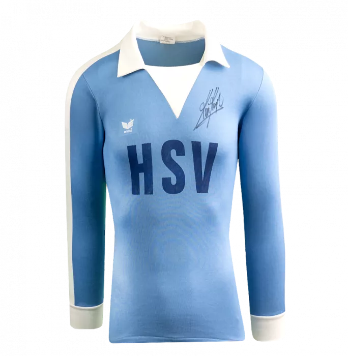 Icons Kevin Keegan Official Ballon D'Or™ Front Signed And Hero Framed Hamburg SV 1977-1980 Home Shirt