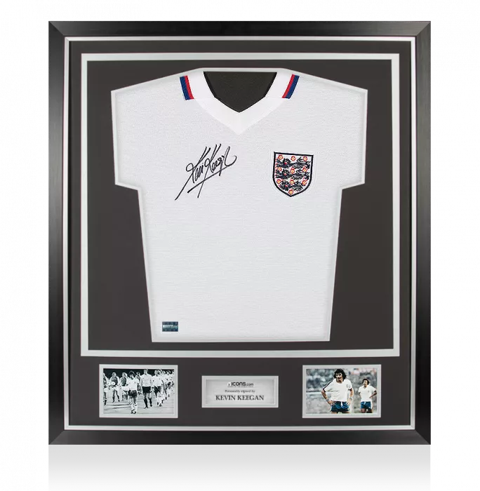 Icons Kevin Keegan Signed England 1976 Home Shirt In Classic Frame