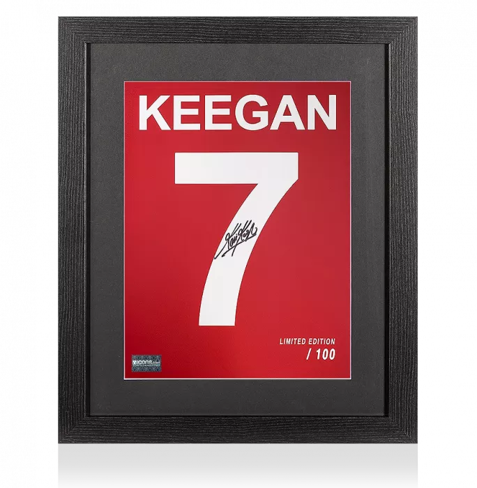 Icons Kevin Keegan Signed Liverpool Home Shirt Print In Black Wooden Frame: Limited Edition 'Keegan 7'
