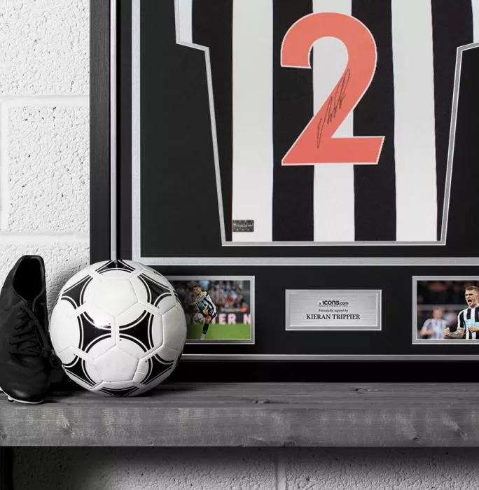 Icons Kieran Trippier Back Signed Newcastle United 2022-23 Home Shirt In Classic Frame