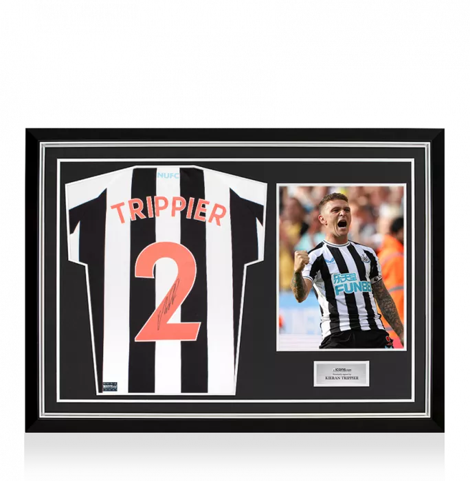icons Kieran Trippier Back Signed Newcastle United 2022-23 Home Shirt In Hero Frame: Option 1