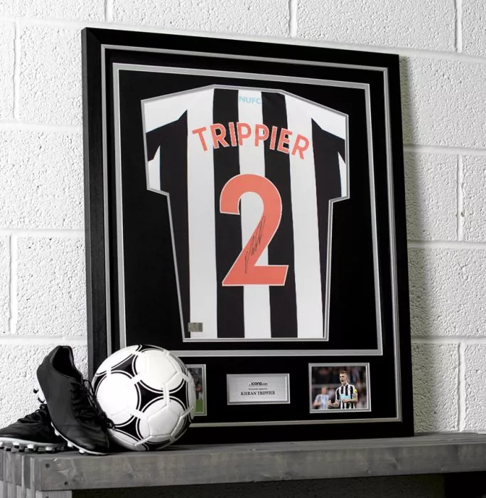 icons Kieran Trippier Back Signed Newcastle United 2022-23 Home Shirt In Classic Frame