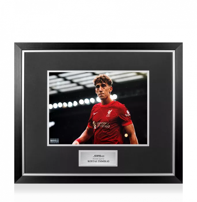 icons Konstantinos Tsimikas Signed Liverpool FC Photo In Premium Photo Frame: Greek Scouser
