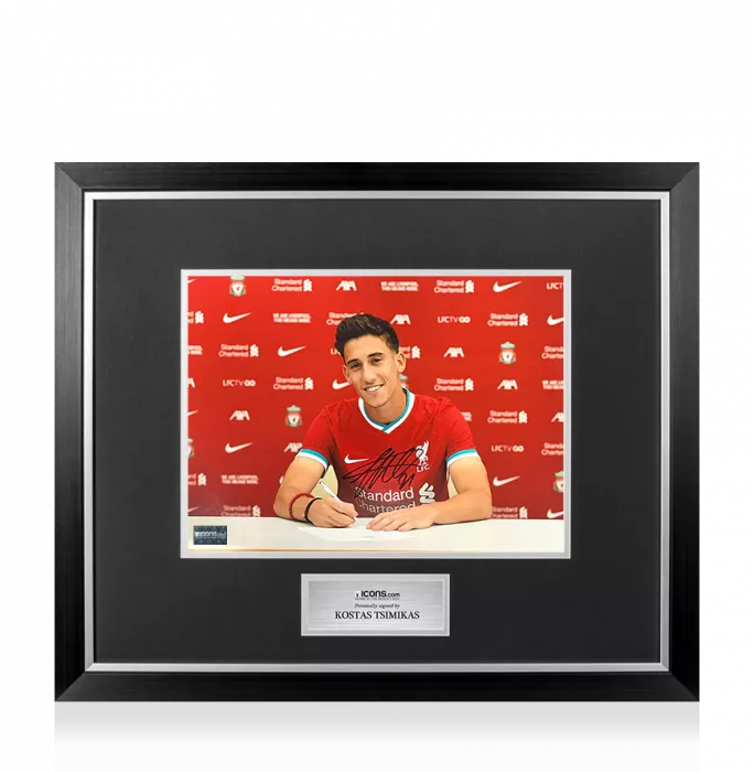 Icons Kostas Tsimikas Signed Liverpool Photo In Premium Frame: New Man