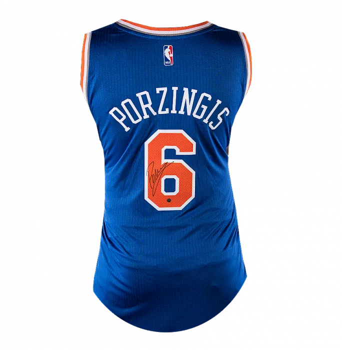 Icons Kristaps Porzingis Back Signed New York Knicks Jersey