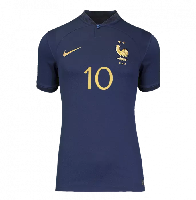 Icons Kylian Mbappe Back Signed France 2022 Home Shirt In Hero Frame: Option 1