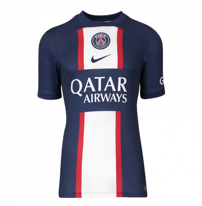 Icons Kylian Mbappe Official Paris Saint-Germain Back Signed And Framed 2022-23 Home Shirt