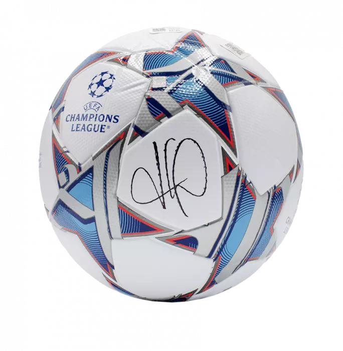 Icons Kylian Mbappe Official UEFA Champions League Signed Football In Acrylic Case