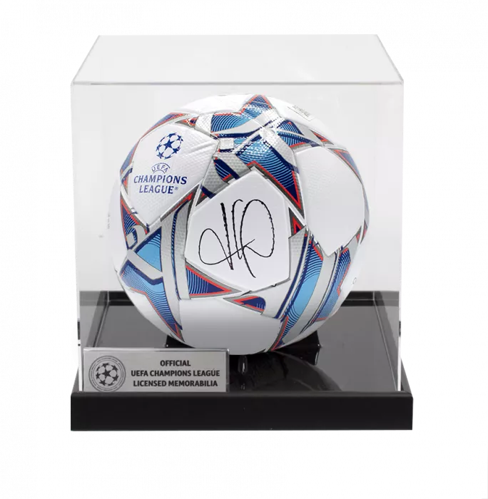 icons Kylian Mbappe Official UEFA Champions League Signed Football In Acrylic Case