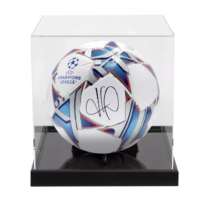 icons Kylian Mbappe Signed UEFA Champions League Football In Acrylic Case