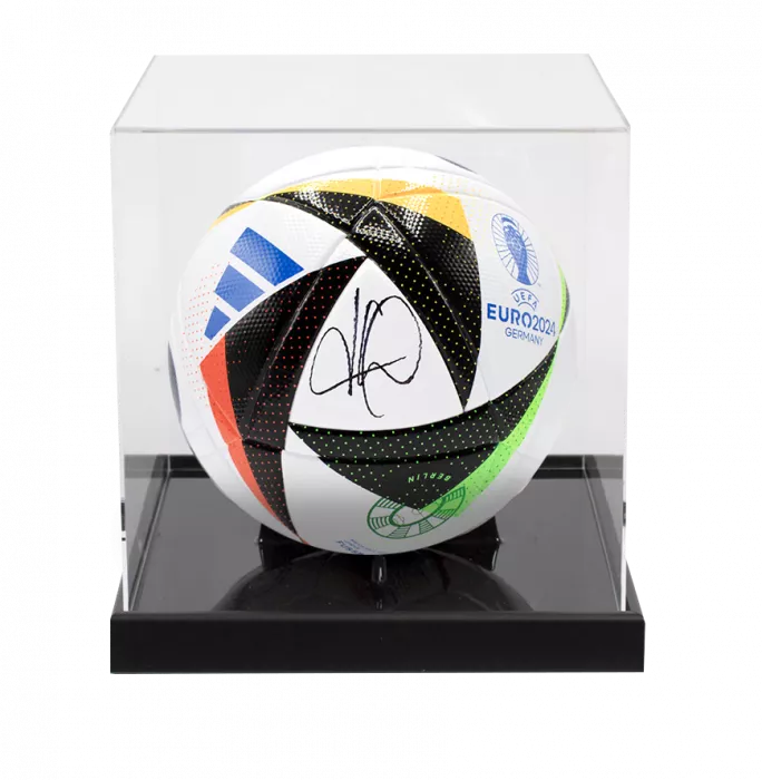 icons Kylian Mbappe Signed UEFA EURO 2024 Football In Acrylic Case