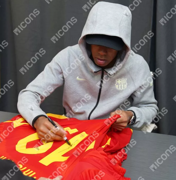 Icons Lamine Yamal Back Signed Spain 2024 Home Shirt In Classic Frame
