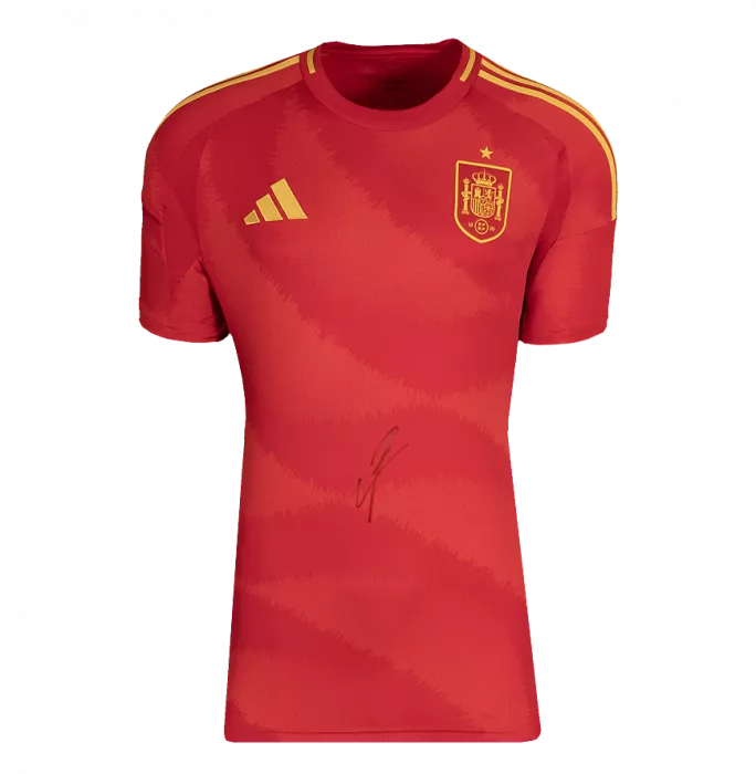 Icons Lamine Yamal Front Signed Spain 2024-25 Home Shirt In Hero Frame: Option 1
