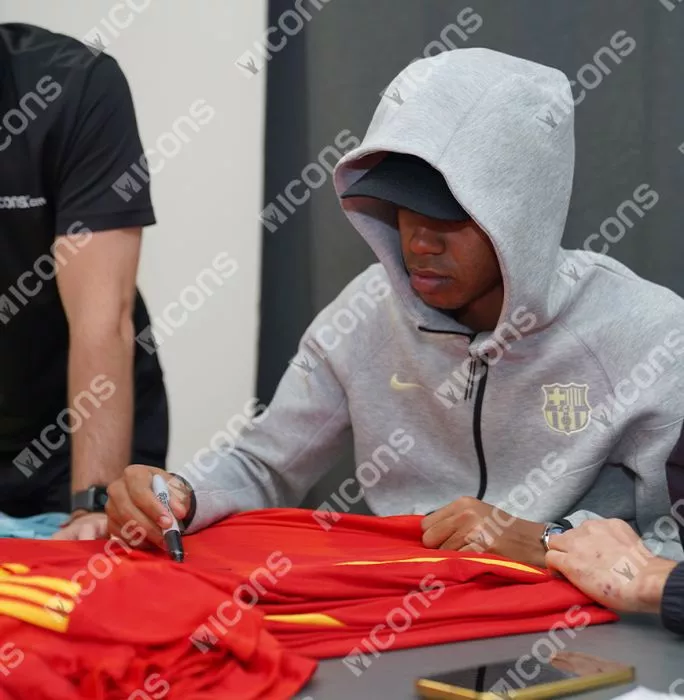 Icons Lamine Yamal Front Signed Spain 2024 Home Shirt In Hero Frame: Option 1