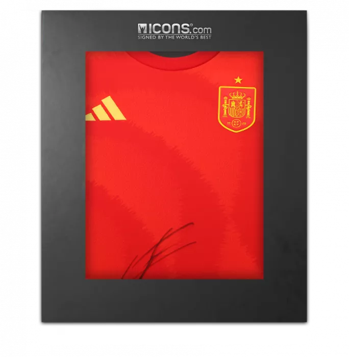 icons Lamine Yamal Front Signed Spain 2024 Home Shirt In Deluxe Packaging