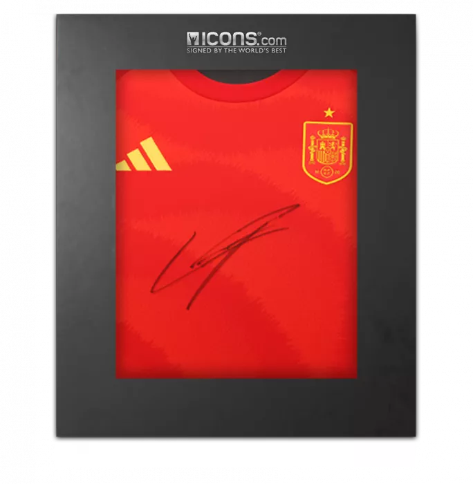 icons Lamine Yamal Front Signed Spain 2024 Home Shirt In Deluxe Packaging