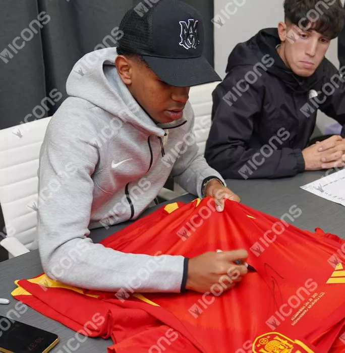 Icons Lamine Yamal Front Signed Spain 2024 Home Shirt: UEFA European Championship Goal Of The Tournament Edition In Hero Frame: Option 1