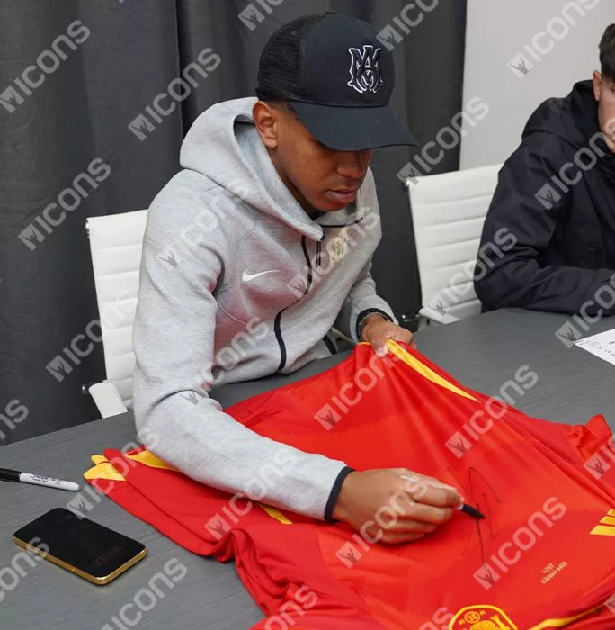 Icons Lamine Yamal Official Ballon D'Or™ Front Signed And Hero Framed Spain 2024 Home Shirt: 2024 Kopa Trophy Winner