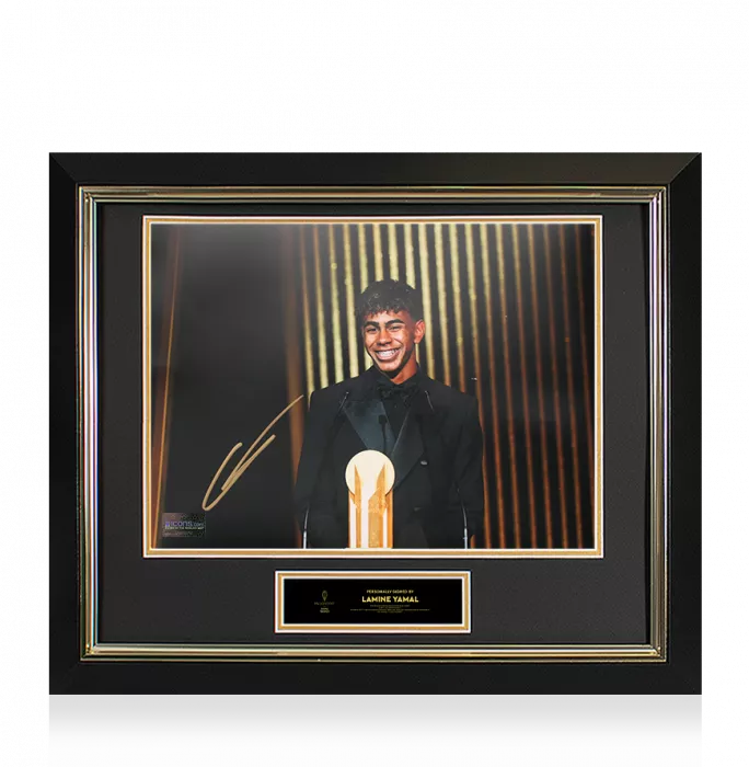 icons Lamine Yamal Official Ballon d'Or™ Signed and Framed Photo: 2024 Kopa Trophy Winner