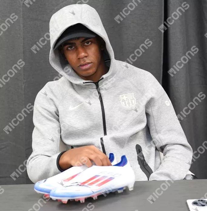 Icons Lamine Yamal Signed Adidas F50 Elite Laceless Boot In Acrylic Case