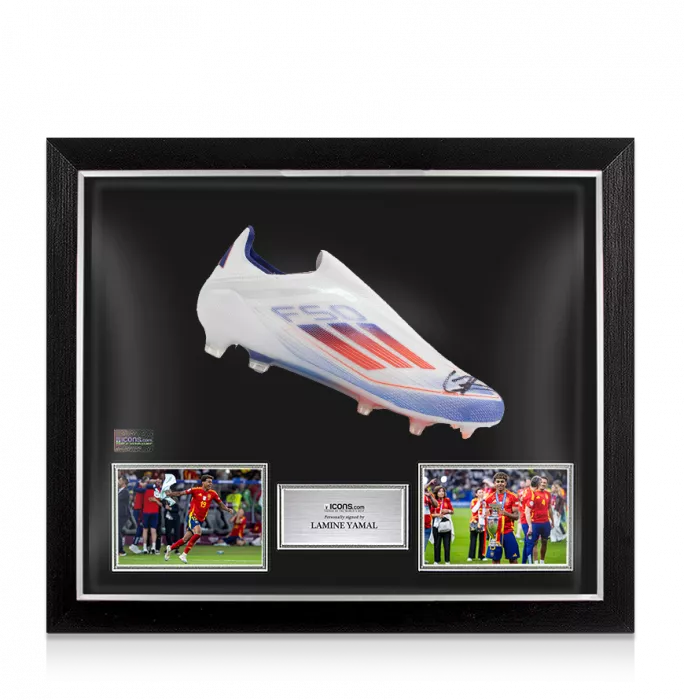 Icons Lamine Yamal Signed Adidas F50 Elite Laceless Boot In Bubble Frame: Option 1