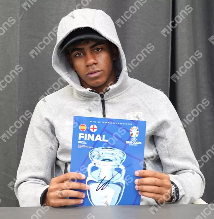 Icons Lamine Yamal Signed And Framed Programme: UEFA EURO 2024 Final