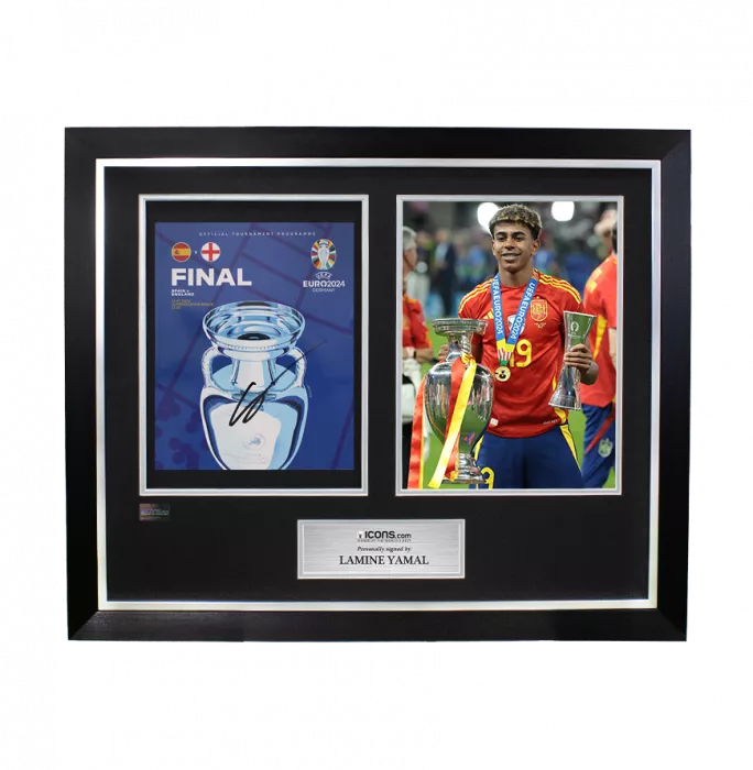 icons Lamine Yamal Signed and Framed Programme: UEFA EURO 2024 Final