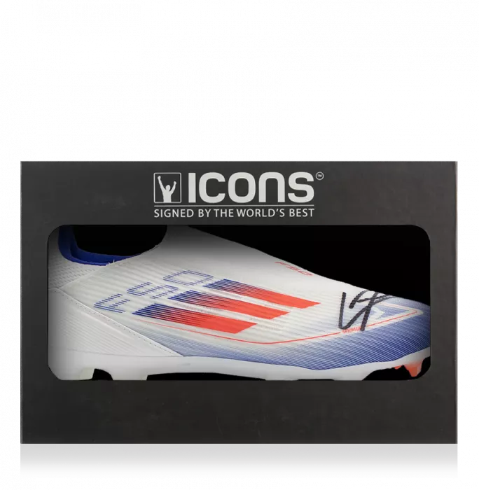 icons Lamine Yamal Signed F50 League Laceless Firm Ground Football Boot In Deluxe Packaging