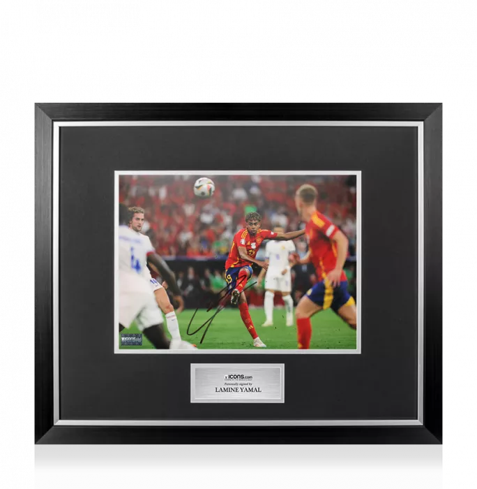 icons Lamine Yamal Signed Spain Photo In Premium Photo Frame: UEFA EURO 2024 Goal vs France