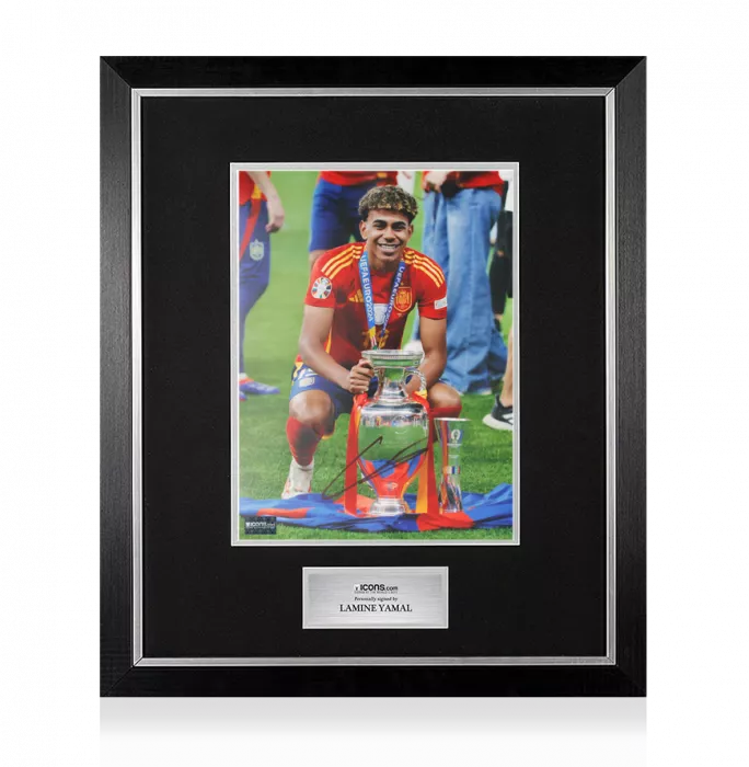 icons Lamine Yamal Signed Spain Photo In Premium Photo Frame: UEFA EURO 2024 Winner