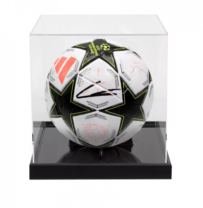 icons Lamine Yamal Signed UEFA Champions League Football In Acrylic Case