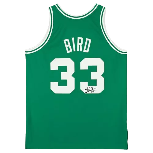 Icons Larry Bird Signed And Framed Boston Celtics Green Authentic Mitchell And Ness Jersey