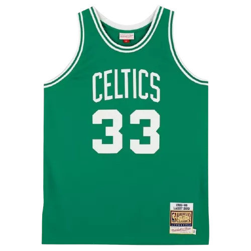 Icons Larry Bird Signed And Framed Boston Celtics Green Authentic Mitchell And Ness Jersey