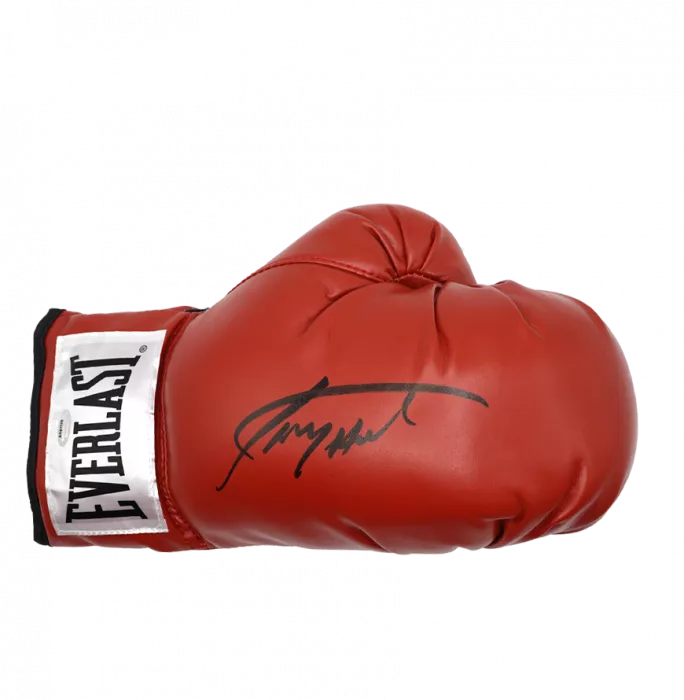 Icons Larry Holmes Signed Everlast Red Boxing Glove In Acrylic Case
