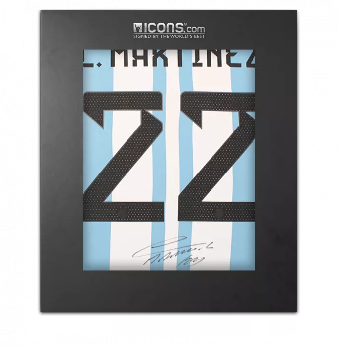 icons Lautaro Martinez Back Signed Argentina 2022 Home Shirt In Deluxe Packaging