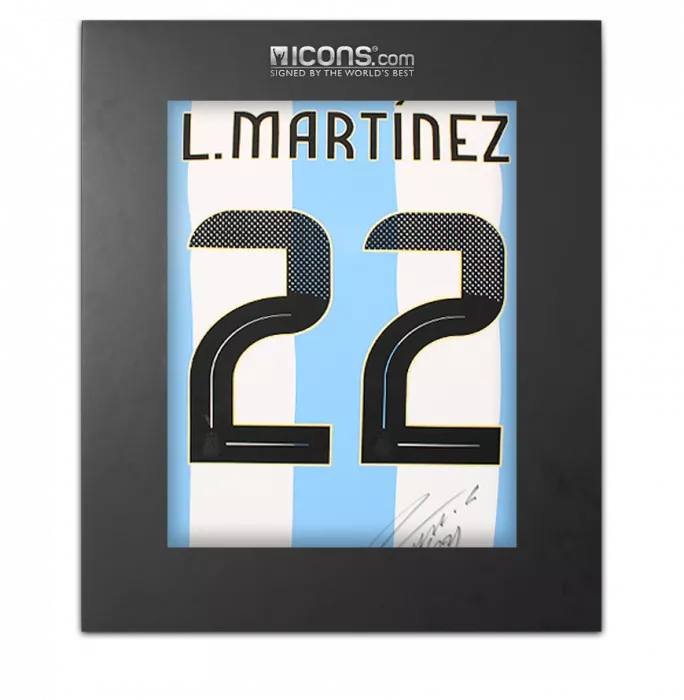 icons Lautaro Martinez Back Signed Argentina 2024 Home Shirt In Deluxe Packaging