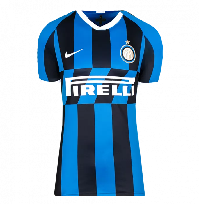 Icons Lautaro Martinez Back Signed Internazionale 2019-20 Home Shirt With Fan Style Numbers In Hero Frame: Option 1