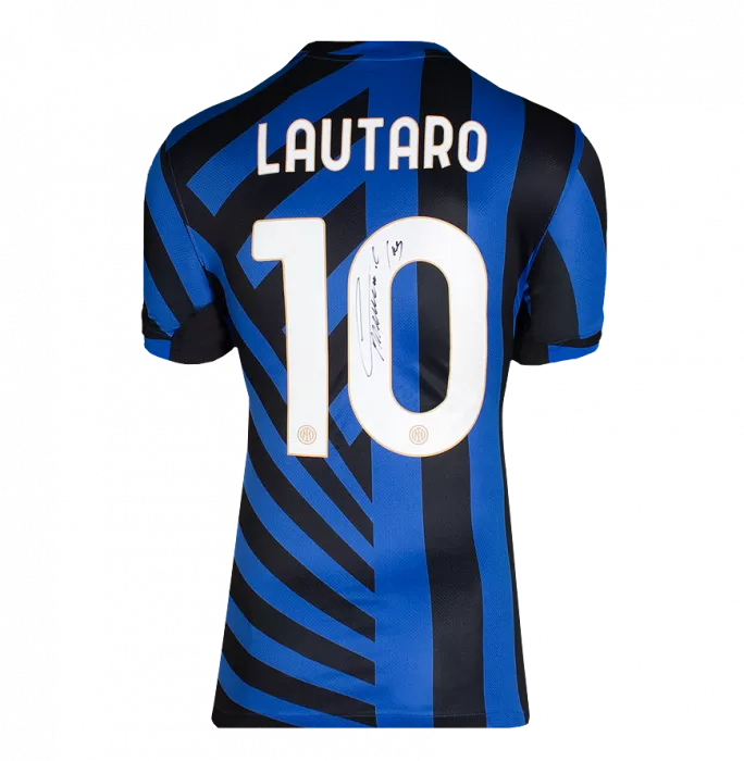 Icons Lautaro Martinez Back Signed Internazionale 2024-25 Home Shirt In Hero Frame: Option 1