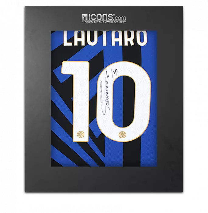 icons Lautaro Martinez Back Signed Internazionale 2024-25 Home Shirt In Deluxe Packaging