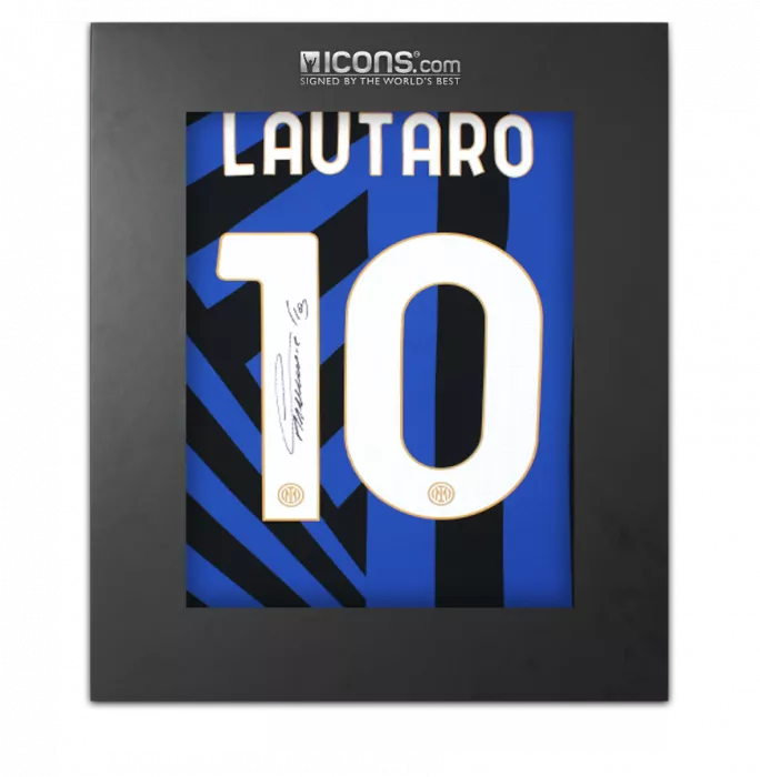 icons Lautaro Martinez Back Signed Internazionale 2024-25 Home Shirt In Deluxe Packaging