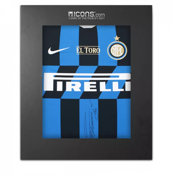 icons Lautaro Martinez Front Signed Internazionale 2019-20 Home Shirt - 'El Toro' Edition In Deluxe Packaging