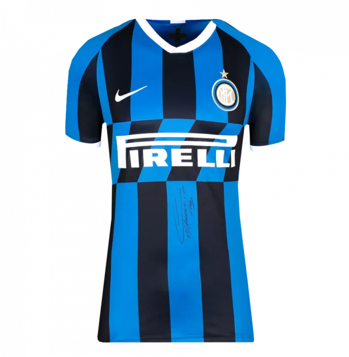 Icons Lautaro Martinez Front Signed Internazionale 2019-20 Home Shirt In Deluxe Packaging