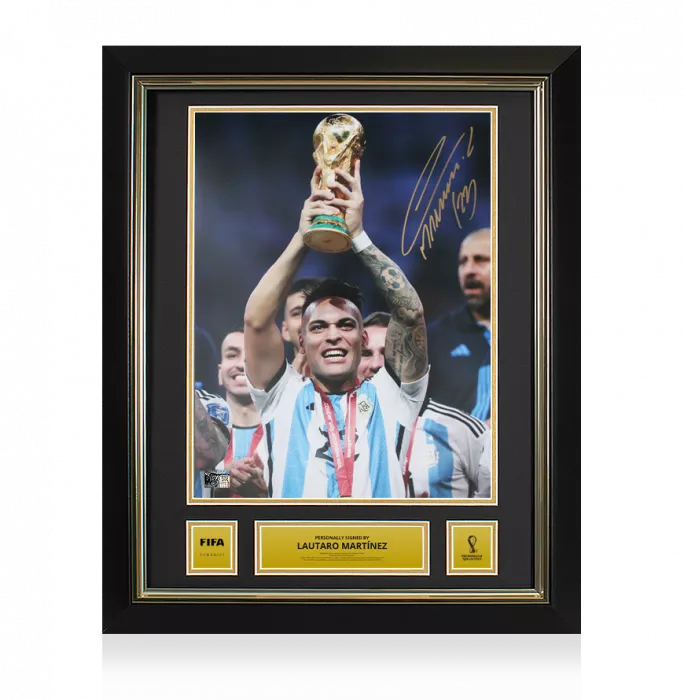icons Lautaro Martinez Official 2022 FIFA World Cup™ Signed Argentina Photo: 2022 Winner