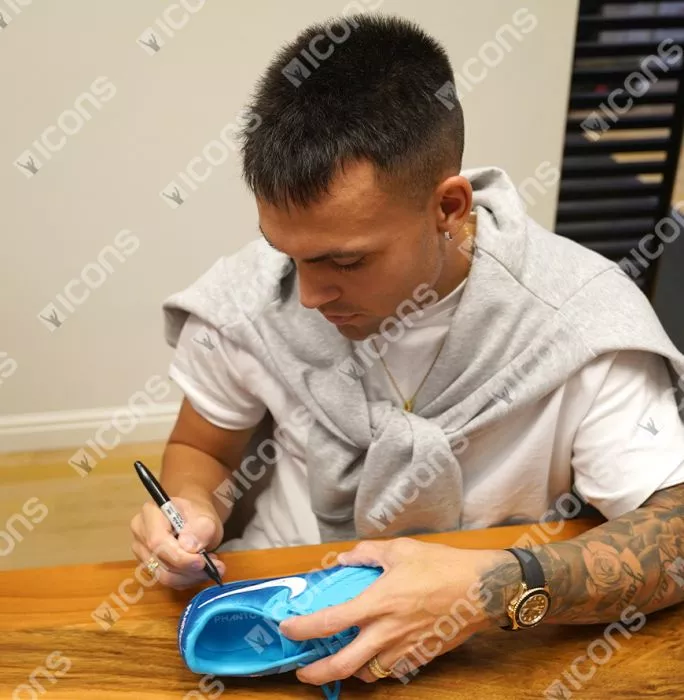 Icons Lautaro Martinez Signed Nike Phantom Boot In Acrylic Case
