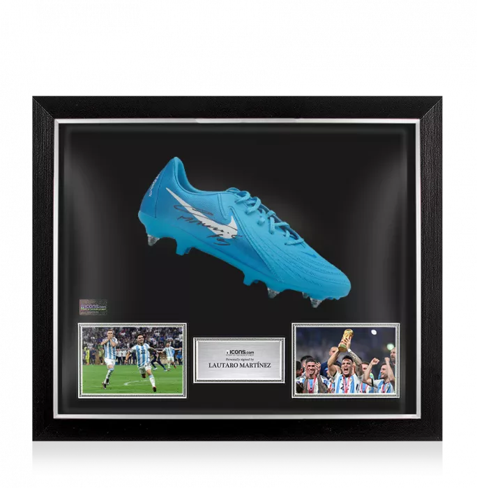 icons Lautaro Martinez Signed Nike Phantom Boot In Bubble Frame: Option 1