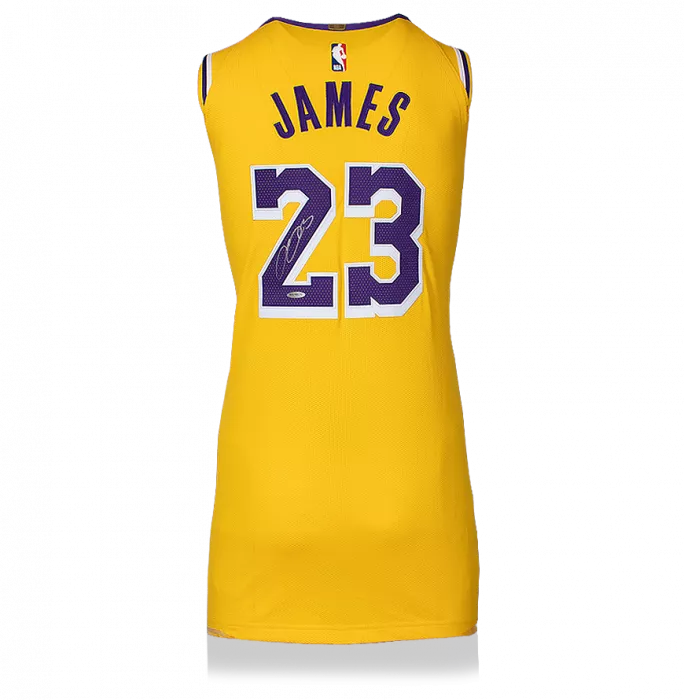 Icons LeBron James Signed Los Angeles Lakers Home Jersey