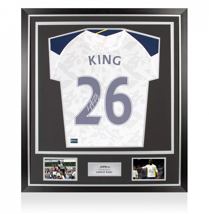 icons Ledley King Signed Tottenham Hotspur 2020-21 Home Shirt In Classic Frame