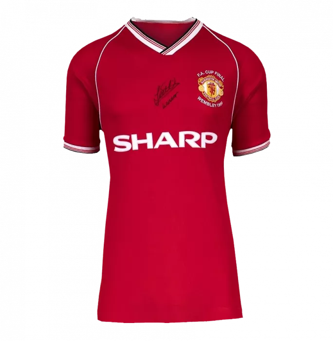 Icons Lee Martin Front Signed Manchester United 1990-91 Home Shirt In Hero Frame: Option 1