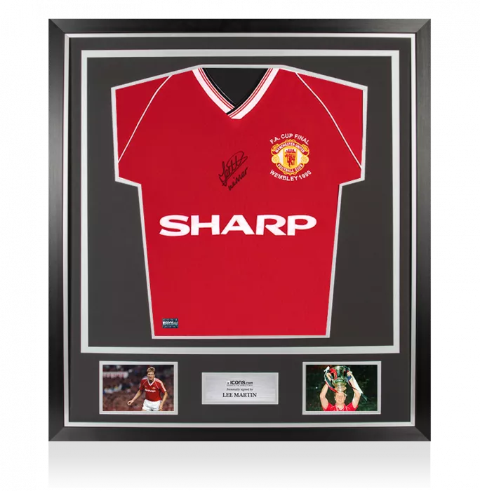 icons Lee Martin Front Signed Manchester United 1990-91 Home Shirt In Classic Frame